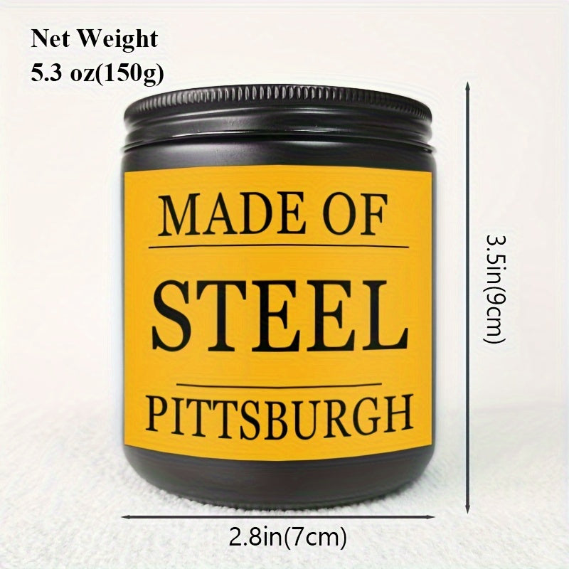 Themed Candles, Smells Like A Steelers Win, Gift for Dad, Gift for Son, Pittsburgh Gift, Pittsburgh Themed Candle, Gift for Him-1Pc Lavender Candle Ideal for Home Aromatherapy & Meditation