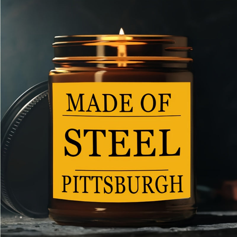 Themed Candles, Smells Like A Steelers Win, Gift for Dad, Gift for Son, Pittsburgh Gift, Pittsburgh Themed Candle, Gift for Him-1Pc Lavender Candle Ideal for Home Aromatherapy & Meditation