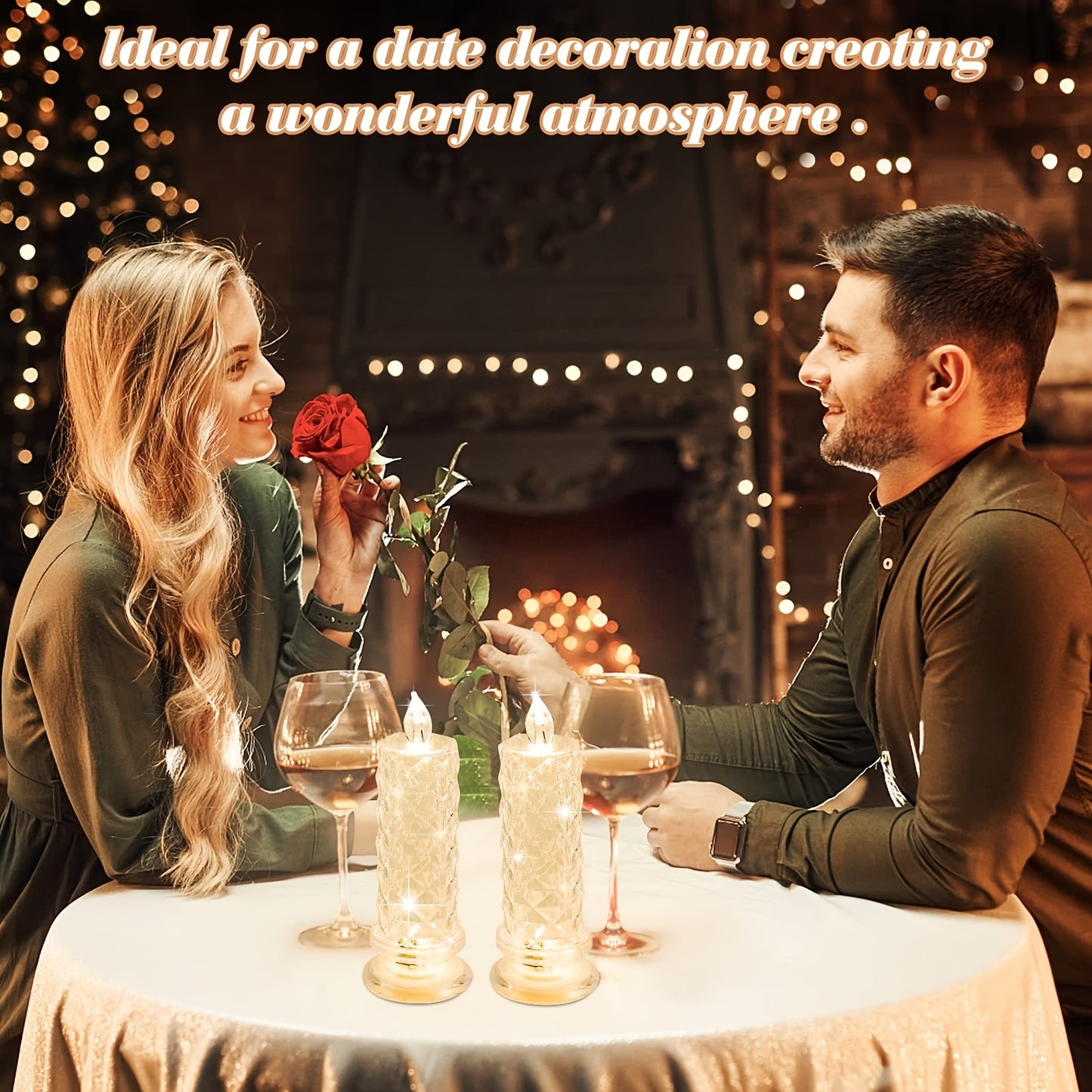 3pcsLED Flameless Candles, 1.8in*4.3in, Romantic Flameless Candle Propose for Valentine's Day, Including Battery, Perfect for Family Gathering, Candlelight Dinner, Valentine's Day, Wedding, Birthday, Bedroom Decoration, Holid