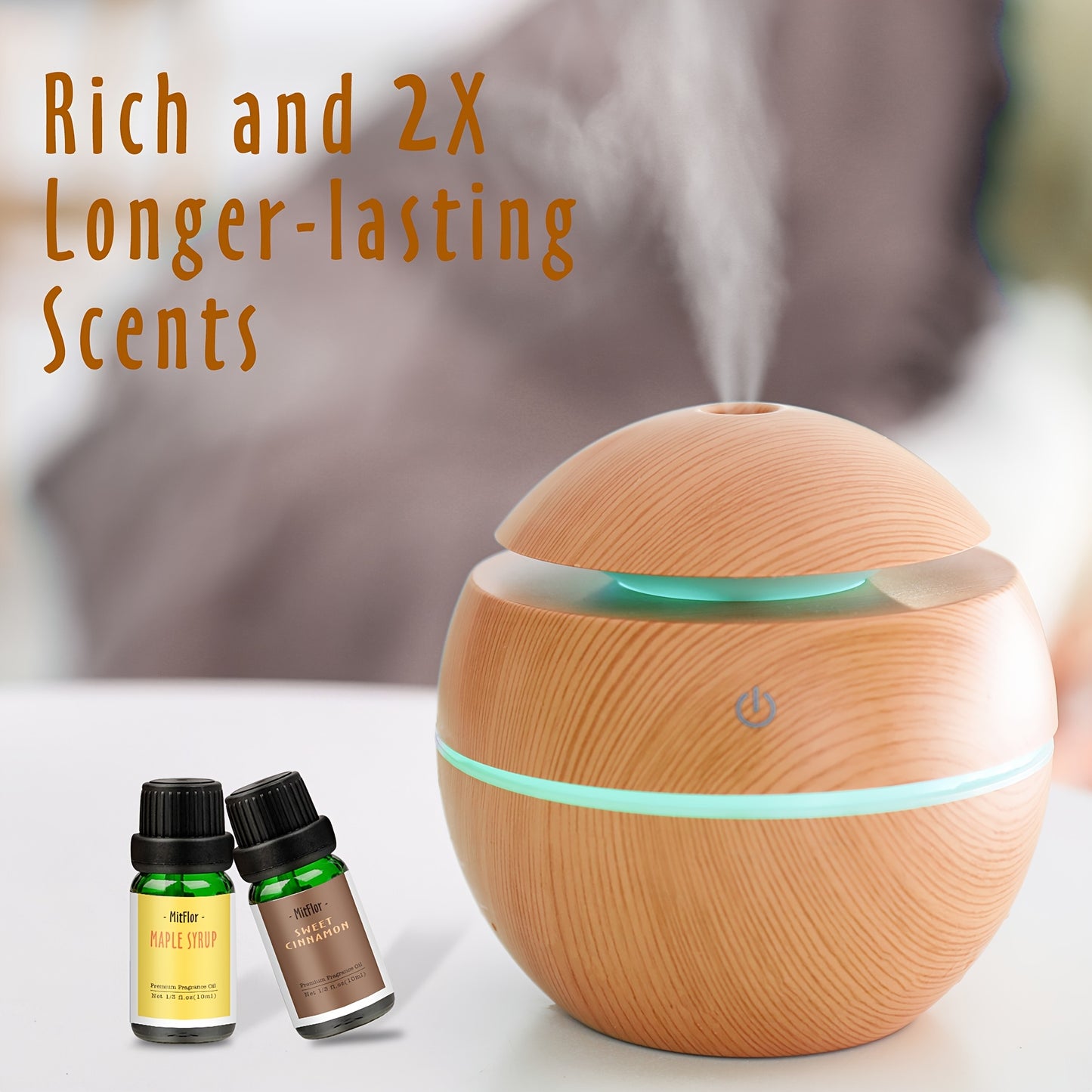 6x0.34oz Autumn Essential Oils for Diffusers for Home, MitFlor Fragrance Oils Set, 6 Fall Scents, Natural Aromatherapy Oils, for Candles Making, for Humidifiers