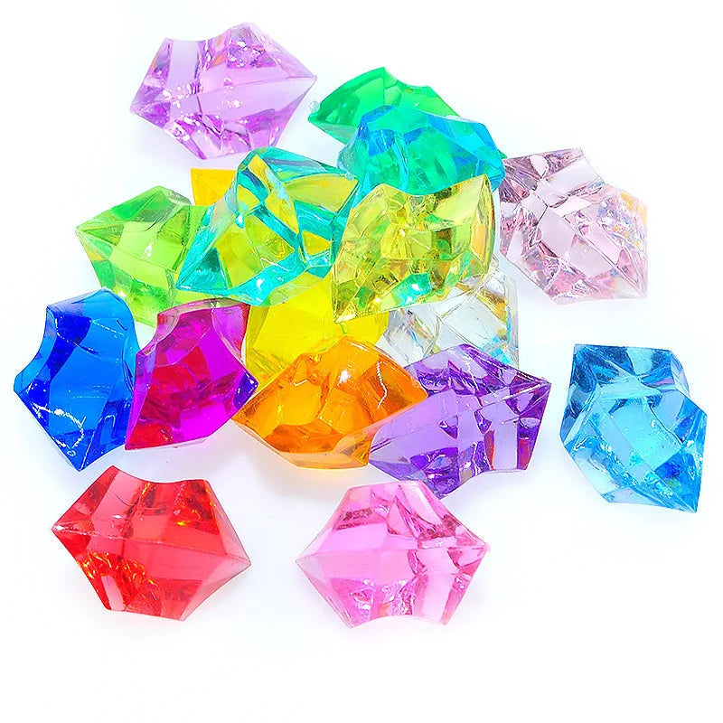 20pcs Acrylic Crystal Gem Stone Crushed Ice Rocks Aquarium Colorful Stone Fish Tank Vase Landscaping Decoration