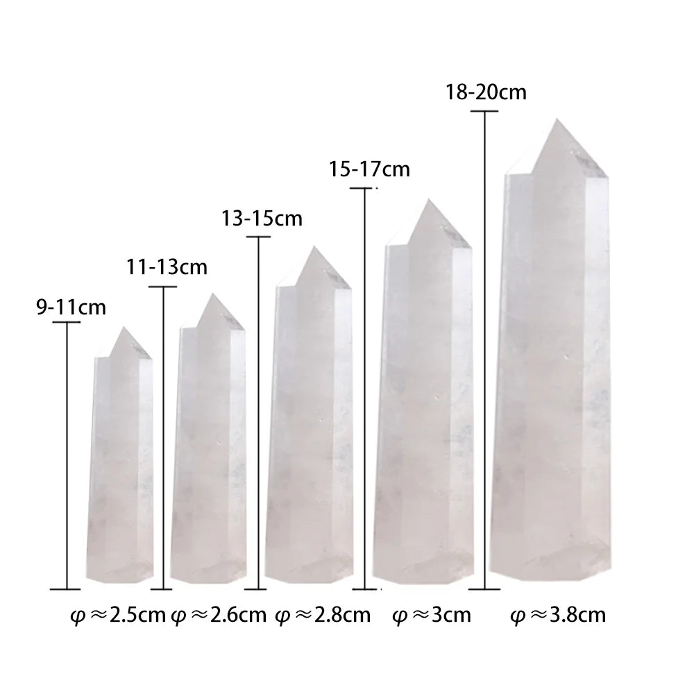 Big wand Natural Crystal Clear Quartz Transparency Quartz Point Healing Stone Hexagonal Prisms Obelisk Wand Stone Home Decor