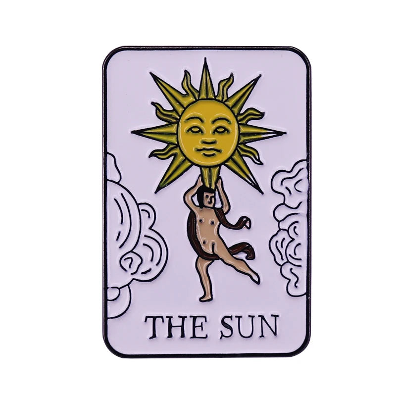 Tarot Card Enamel Pin Death Sun Moon Justice Slice Night Circus Demons Badge Witch brooch Mystical Witchcraft Divination Gift