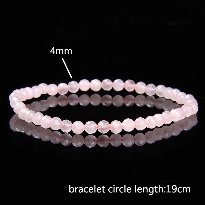 Minimalist Healing 4mm Tiny crystal stone Beads Bracelets Unisex Natural Charoite Obsidian lapis lazuli Zircon Elastic bracelets