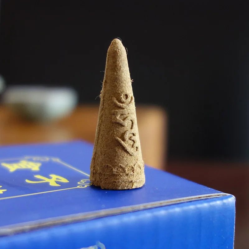 Religious Meditation Tibetan Incense Backflow Cone Home Zen Bland Aroma Positive Energy Blessing Made from Natural Spices