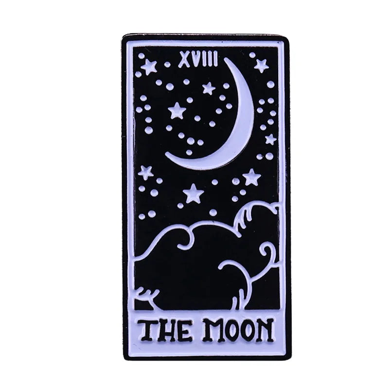 Tarot Card Enamel Pin Death Sun Moon Justice Slice Night Circus Demons Badge Witch brooch Mystical Witchcraft Divination Gift