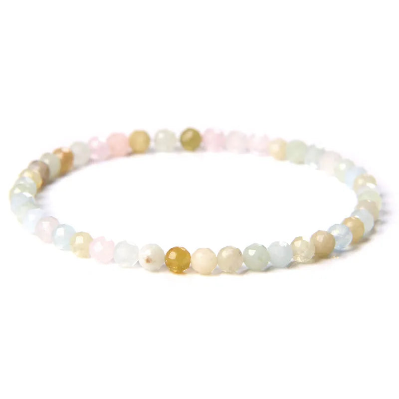 Minimalist Healing 4mm Tiny crystal stone Beads Bracelets Unisex Natural Charoite Obsidian lapis lazuli Zircon Elastic bracelets