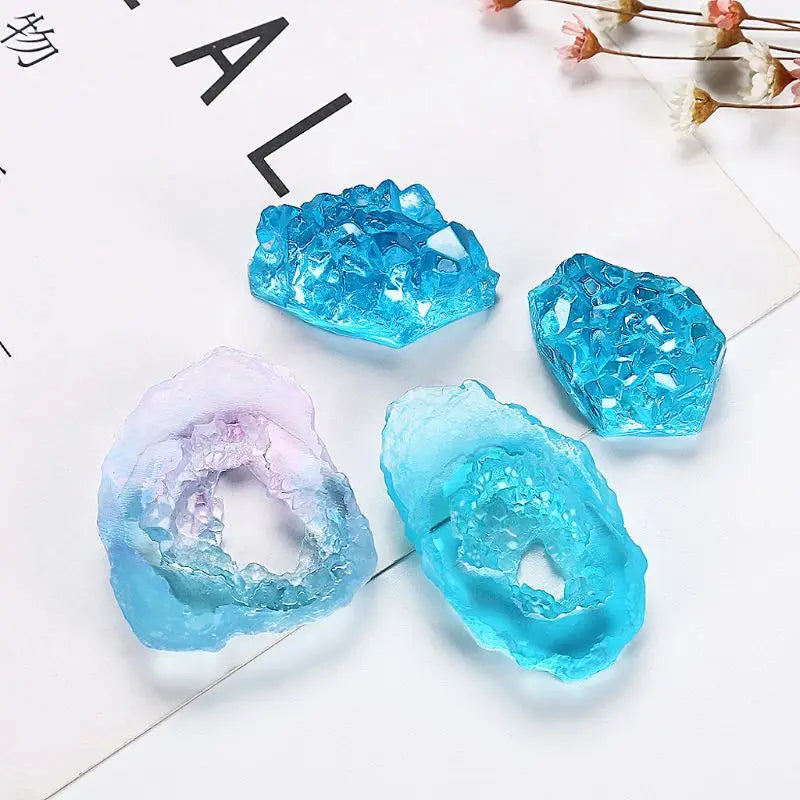DIY Natural Stone Resin Mold Crystal Quartz Rock Cluster Druzy Gem Pendant Silicone Mold Resin Jewelry Making Tool