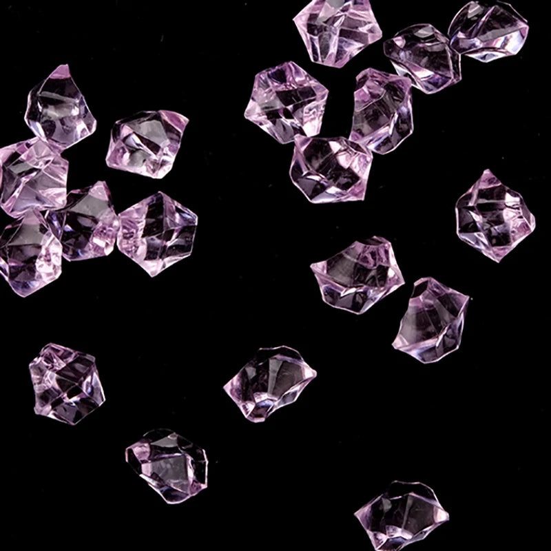 100pcs/lot ( 60g ) 11X14mm Acrylic Crystal Ice Rock Stones Vase Gems For Wedding Party Decor Confetti Table Scatter Beads