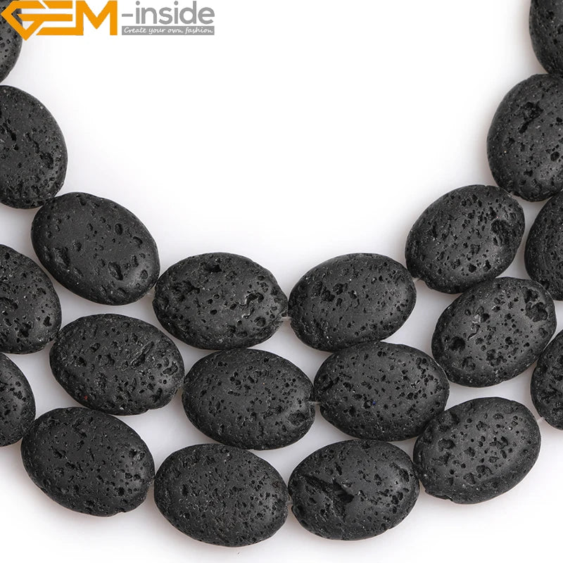 Natural Gem-Inside Square Black Lava Rock Strand 15"Beads For Jewelry Making Bracelet Necklace Diy Gifts Wholesale New