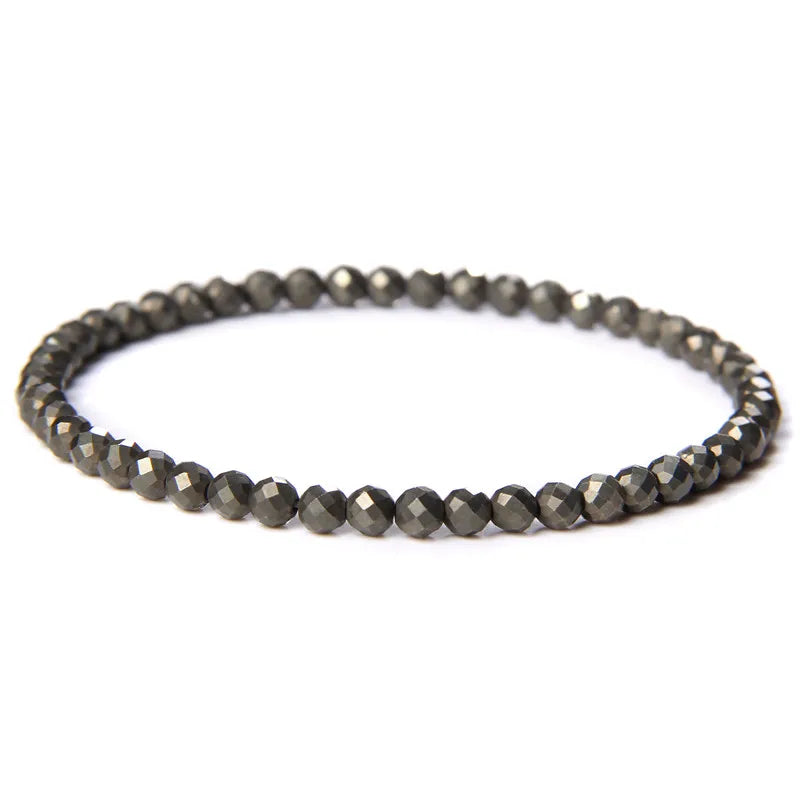 Minimalist Healing 4mm Tiny crystal stone Beads Bracelets Unisex Natural Charoite Obsidian lapis lazuli Zircon Elastic bracelets
