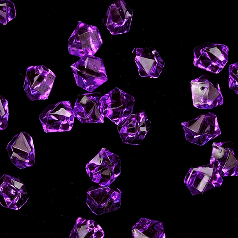 100pcs/lot ( 60g ) 11X14mm Acrylic Crystal Ice Rock Stones Vase Gems For Wedding Party Decor Confetti Table Scatter Beads