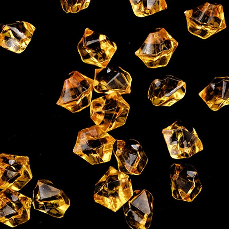 100pcs/lot ( 60g ) 11X14mm Acrylic Crystal Ice Rock Stones Vase Gems For Wedding Party Decor Confetti Table Scatter Beads