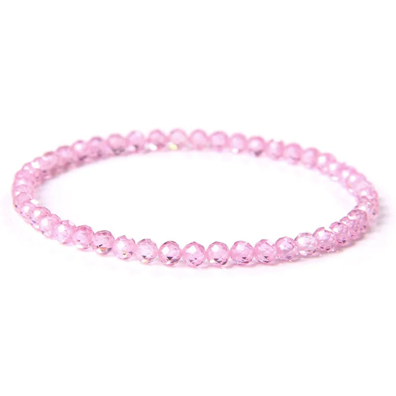 Minimalist Healing 4mm Tiny crystal stone Beads Bracelets Unisex Natural Charoite Obsidian lapis lazuli Zircon Elastic bracelets