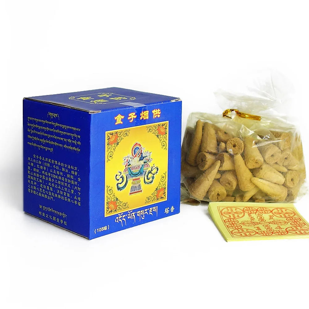 Religious Meditation Tibetan Incense Backflow Cone Home Zen Bland Aroma Positive Energy Blessing Made from Natural Spices