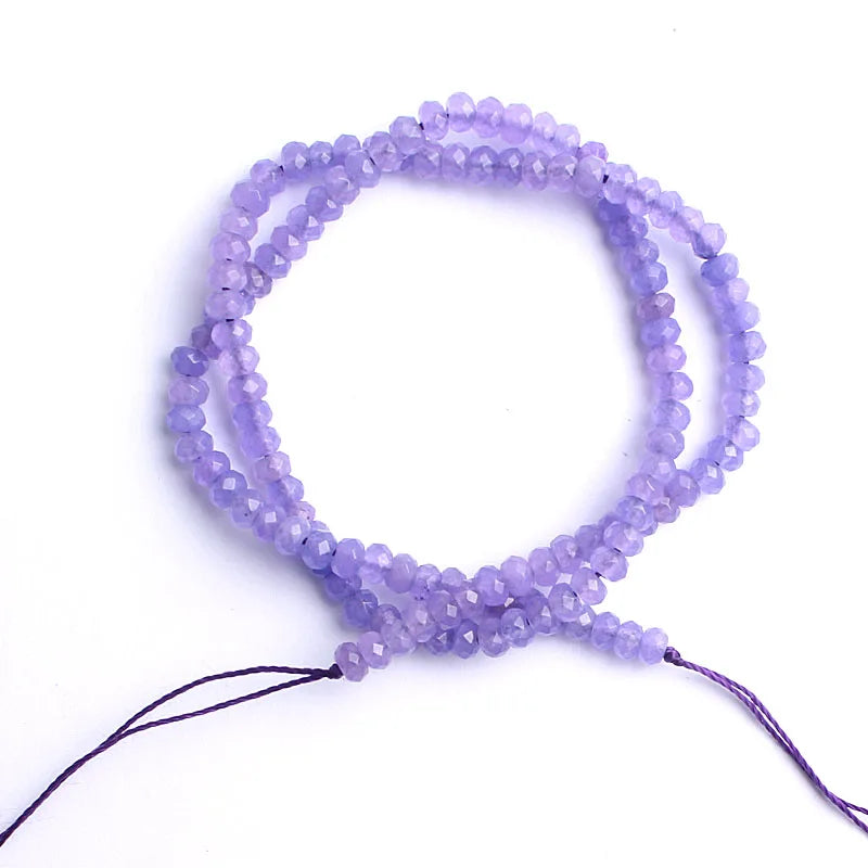 3*4mm Natural Rondelle Beads Purple Fuschia Pink Green Colorful Czech Crystal Beads For Jewelry Making DIY Bracelet Necklace 15"