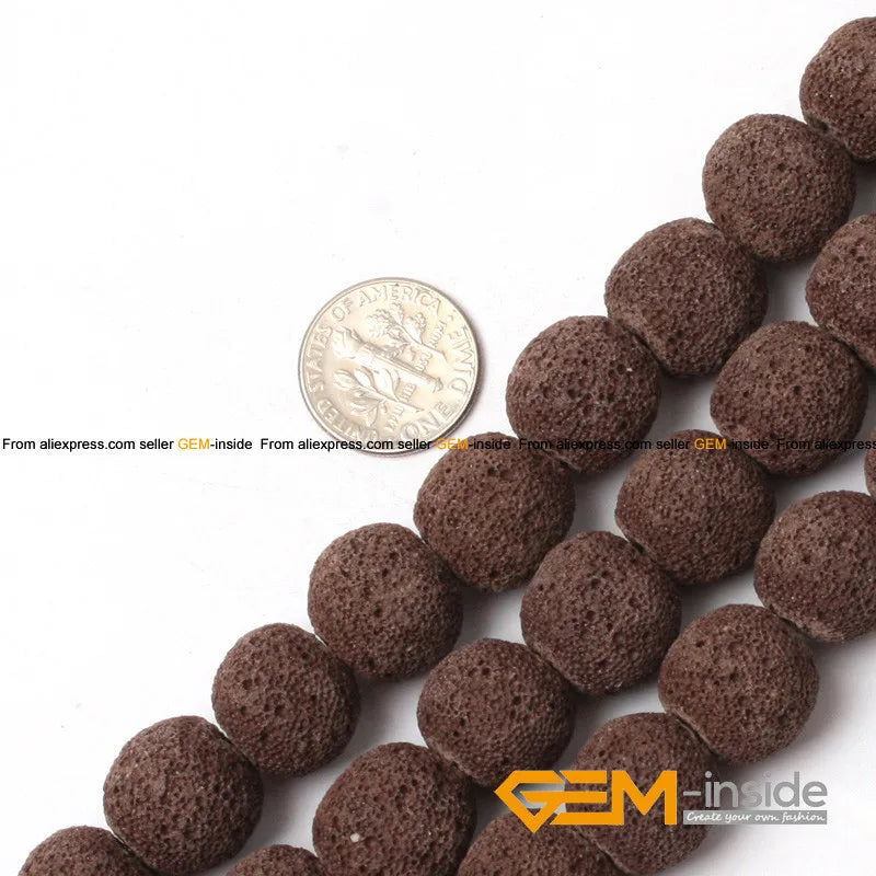 14mm Round Lava Sponge Rock Ball Bead For Jewelry Making Strand 15 inch DIY Bracelet Necklace Jewelry Making Loose Beads