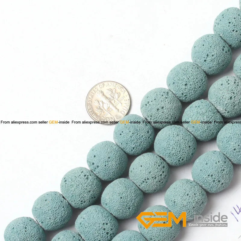 14mm Round Lava Sponge Rock Ball Bead For Jewelry Making Strand 15 inch DIY Bracelet Necklace Jewelry Making Loose Beads