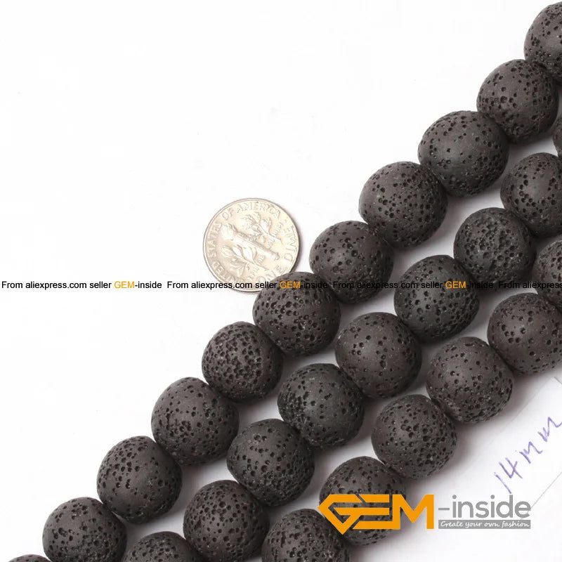 14mm Round Lava Sponge Rock Ball Bead For Jewelry Making Strand 15 inch DIY Bracelet Necklace Jewelry Making Loose Beads