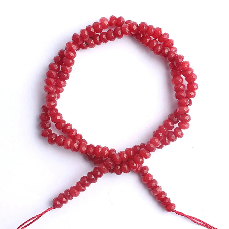 3*4mm Natural Rondelle Beads Purple Fuschia Pink Green Colorful Czech Crystal Beads For Jewelry Making DIY Bracelet Necklace 15"