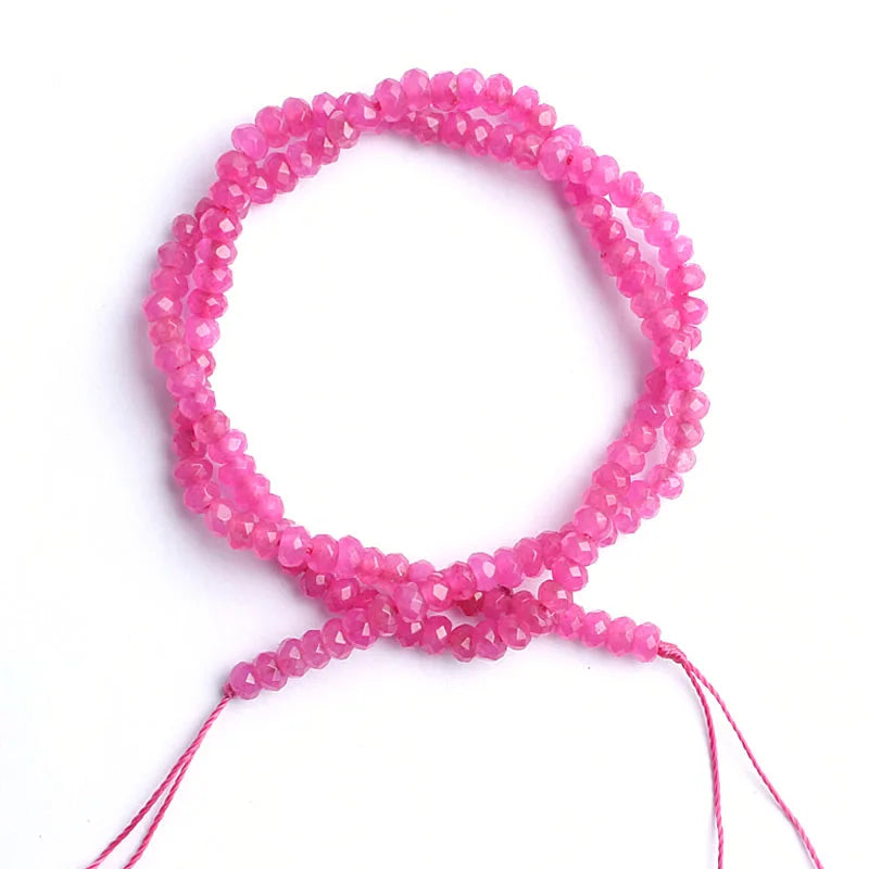 3*4mm Natural Rondelle Beads Purple Fuschia Pink Green Colorful Czech Crystal Beads For Jewelry Making DIY Bracelet Necklace 15"
