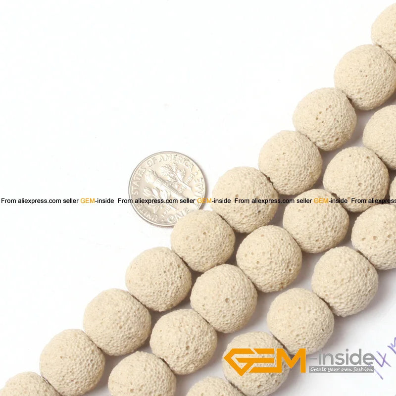 14mm Round Lava Sponge Rock Ball Bead For Jewelry Making Strand 15 inch DIY Bracelet Necklace Jewelry Making Loose Beads
