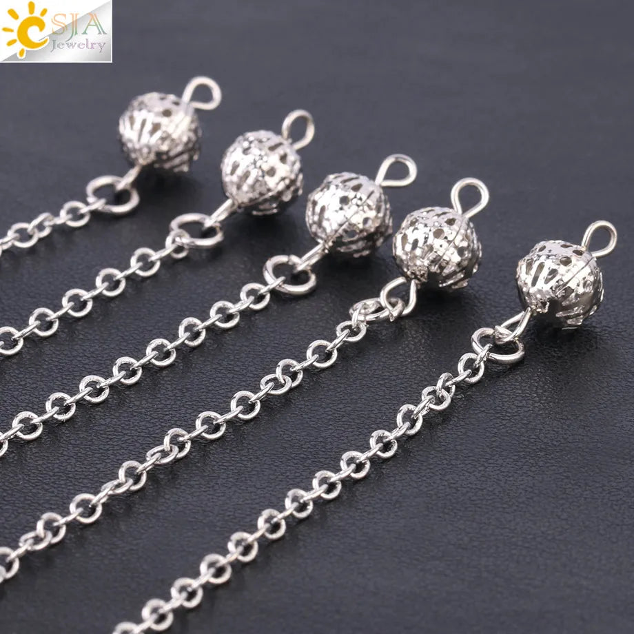 CSJA Reiki Natural Stone Merkaba Pendulum for Wicca Drowsing Hexagram Pendule Round Crystal Quartz Beads Pendants Jewellery F975