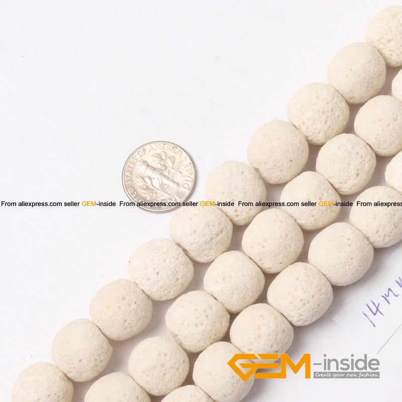 14mm Round Lava Sponge Rock Ball Bead For Jewelry Making Strand 15 inch DIY Bracelet Necklace Jewelry Making Loose Beads