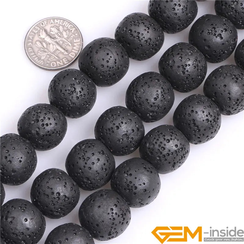 14mm Round Lava Sponge Rock Ball Bead For Jewelry Making Strand 15 inch DIY Bracelet Necklace Jewelry Making Loose Beads