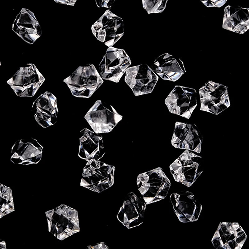 100pcs/lot ( 60g ) 11X14mm Acrylic Crystal Ice Rock Stones Vase Gems For Wedding Party Decor Confetti Table Scatter Beads