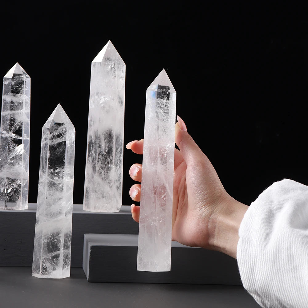 Big wand Natural Crystal Clear Quartz Transparency Quartz Point Healing Stone Hexagonal Prisms Obelisk Wand Stone Home Decor