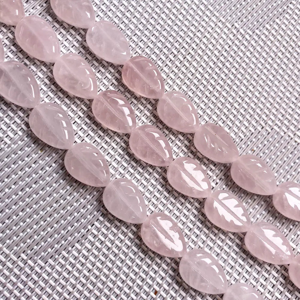 Natural Stone Beaded Semi-finished Leaf shape Crystal Loose Spacer Beads For jewelry making DIY necklace bracelet accessories