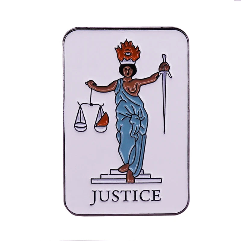 Tarot Card Enamel Pin Death Sun Moon Justice Slice Night Circus Demons Badge Witch brooch Mystical Witchcraft Divination Gift