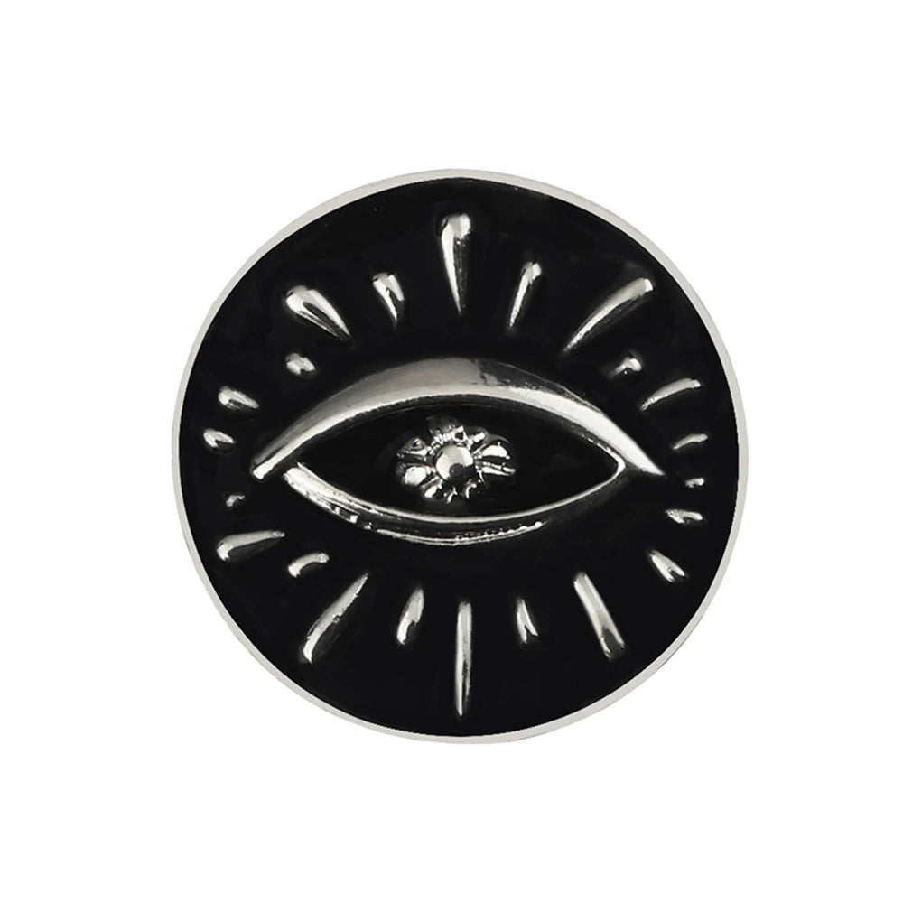 Witches Punk Black Enamel Pins Magical Hat Furnace Moon Cat Brooch Backpack Denim Lapel Pin Badge Dark Gothic Party Jewelry Gift