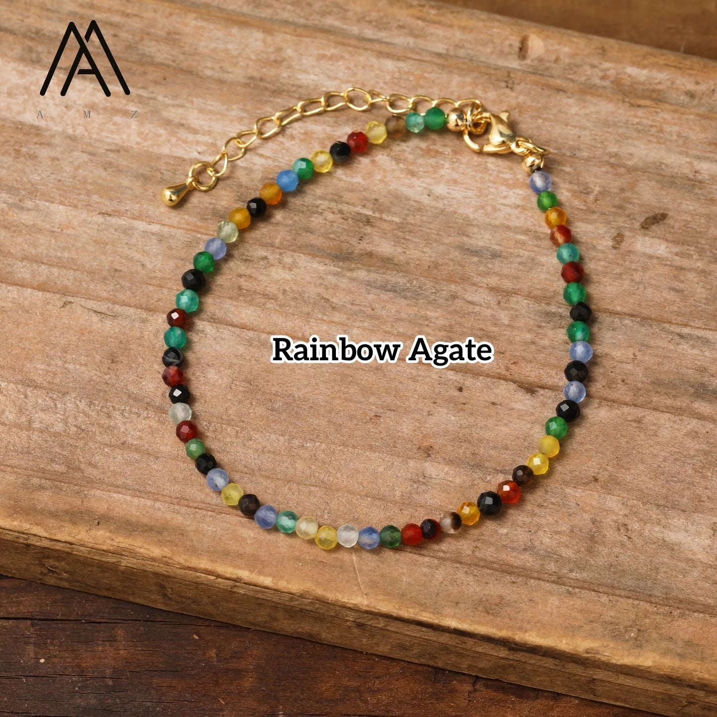 Minimalist Bracelets Natural Crystal Faceted Gemstone 2-3mm Beads Boho Jewelry Stainless Steel Chain Bracelet Friendship Gifts