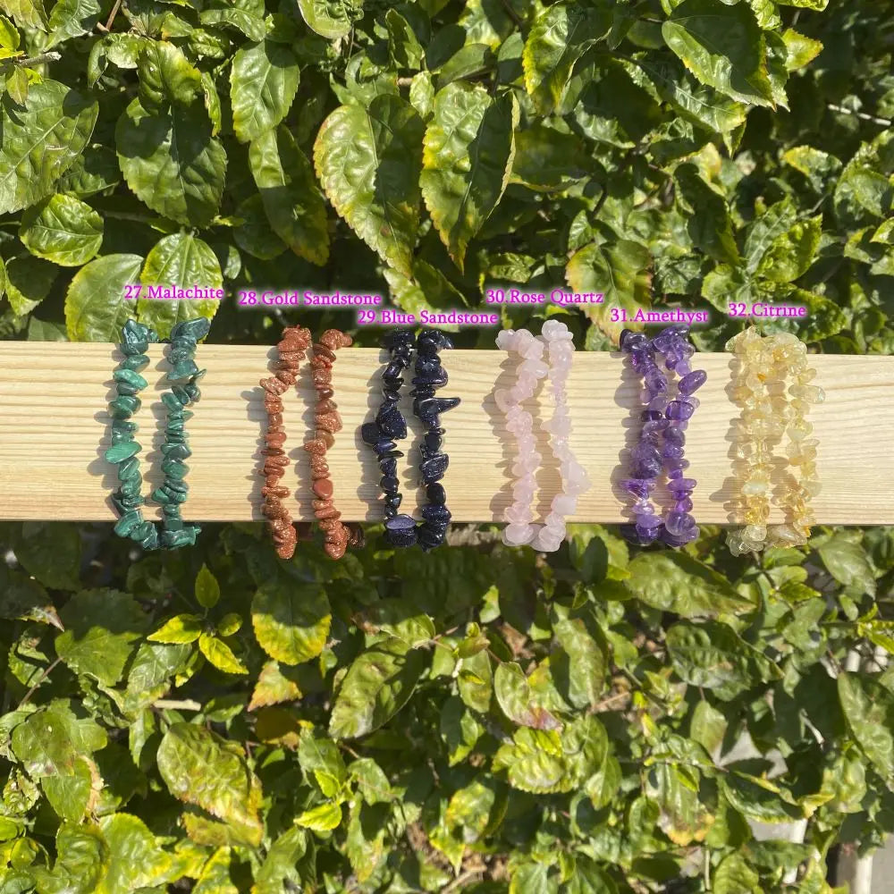 33Color Natural Gem Stone Bracelet Irregular Crystal Stretch Chip beads Nuggets Bracelets Bangles Quartz Wristband For Women