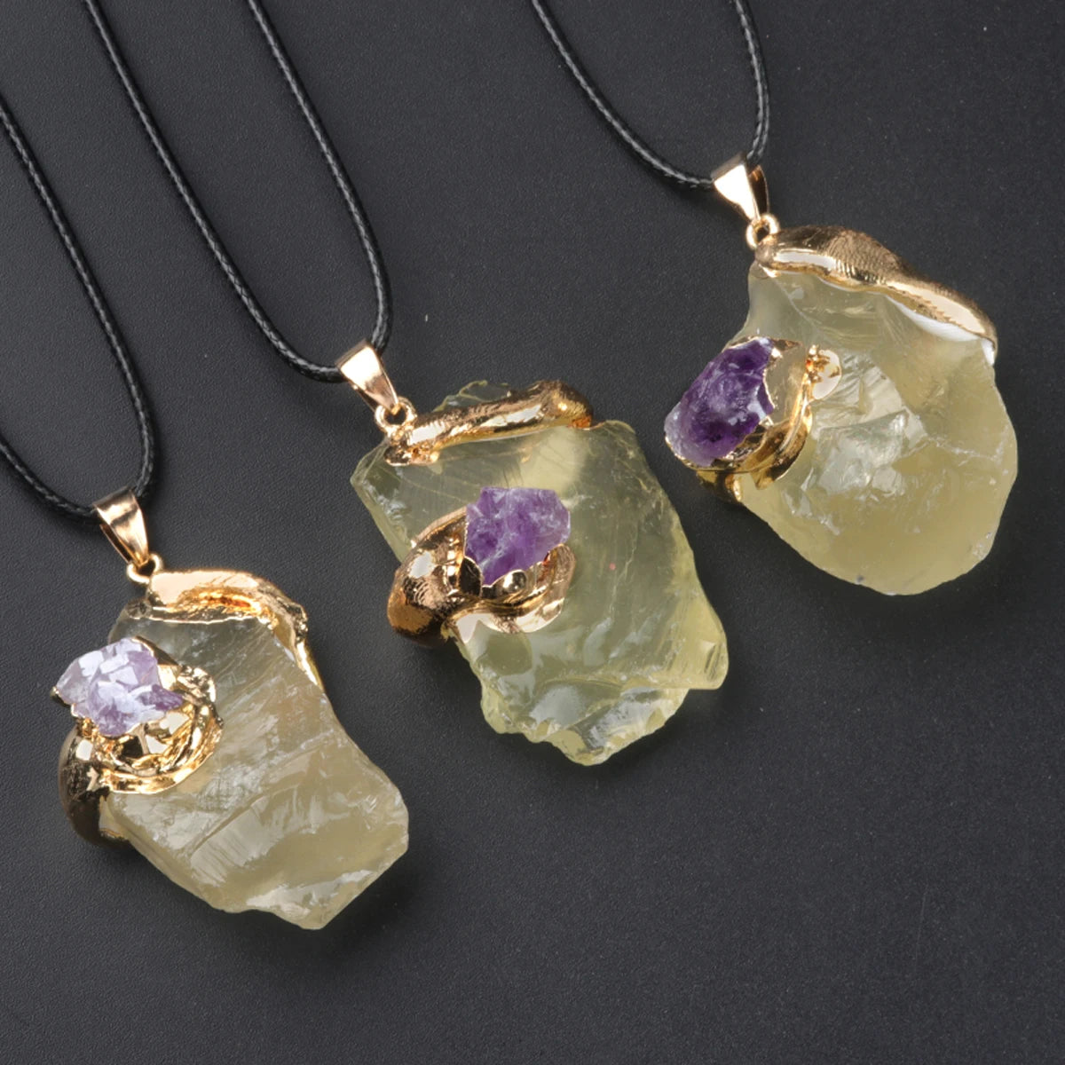 New Fashion Crystal Fluorite Natural Raw Stone Irregular Pendant DIY Made Women Men's Jewelry Accessories (Without Chains) 1pc