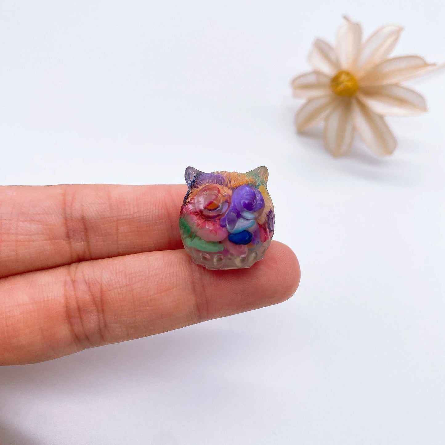Mini Owl Decorations Natural Crushed Crystal Stone Epoxy Resin Exquisite Desk Ornaments Home Decoration Children Gift