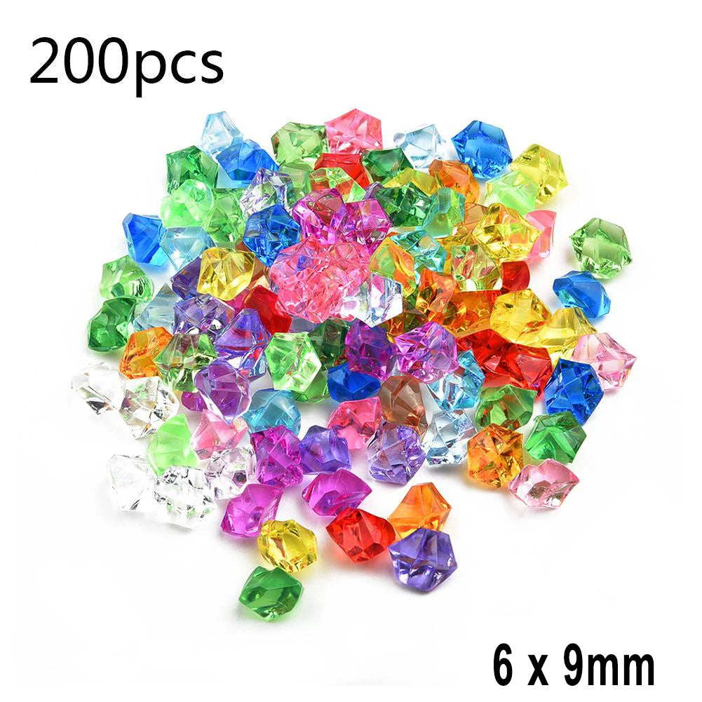 200pcs Acrylic Gem Stone Crushed Ice Rocks Aquarium Colorful Stones Fish Tank Vase Landscaping Wedding Party Decoration