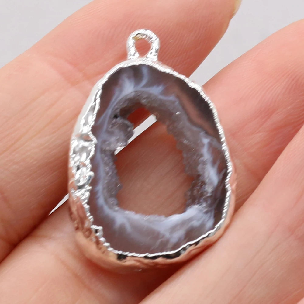 Agate Crystal Bud Irregular Pendant Natural Stone Crafts Jewelry Making DIY Necklace Earring Accessories Gift Party15x25-20x30mm