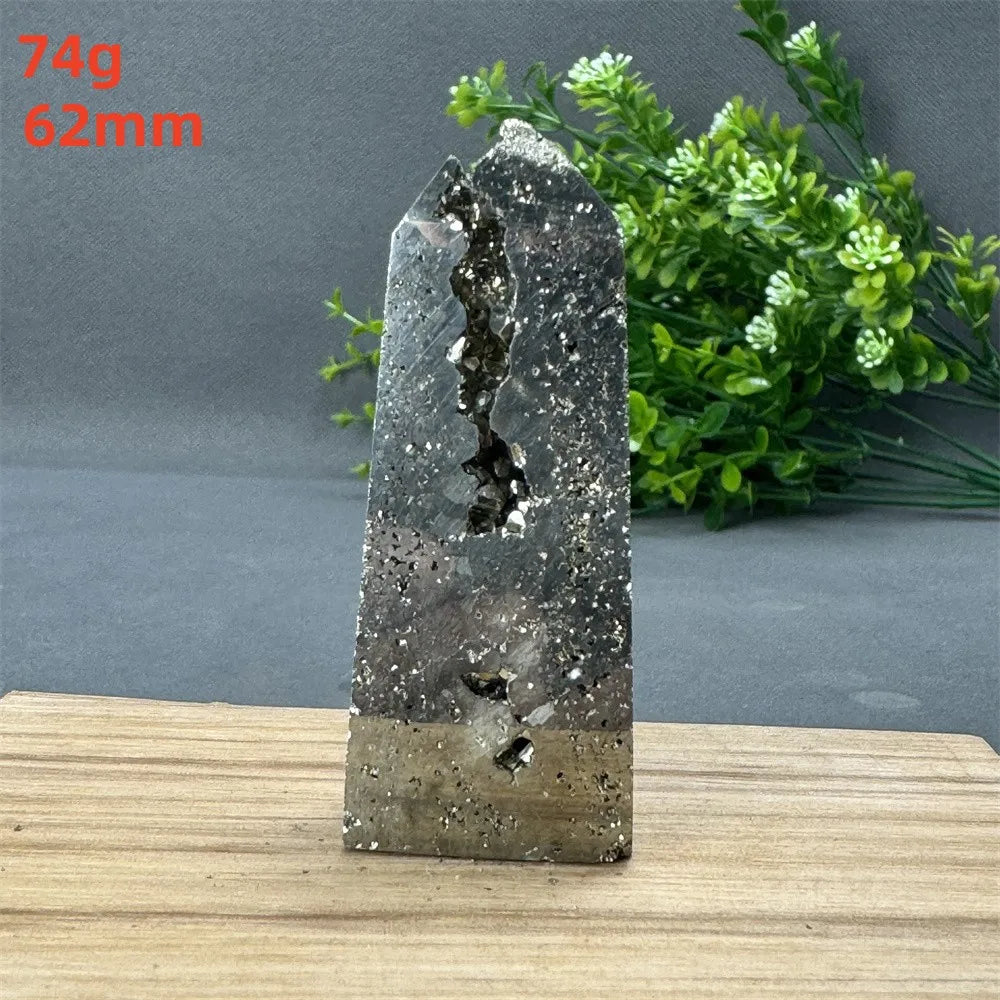 Natural Rare Chalcopyrite Wand Healing Crystal Tower Mineral Gemstone Obelisk Meditation Feng Shui Witchcraft Home Decor