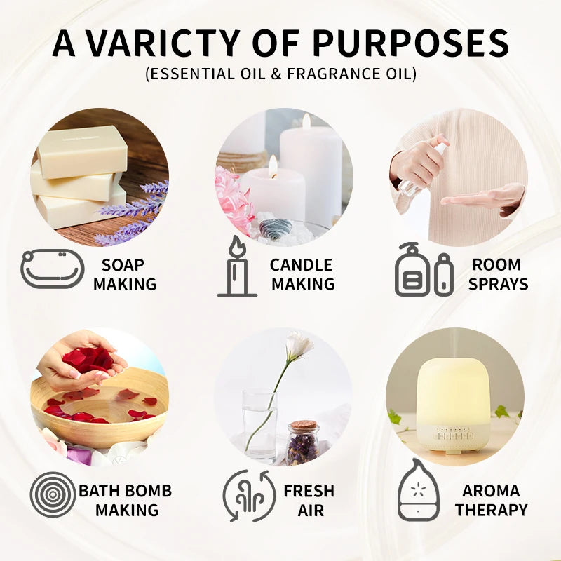 10ML Fragrance Oil Plant Making Diffuser Essential Oils for Plaster Sleep Bath Soap DIY Scented Candle Perfume Humidifier
