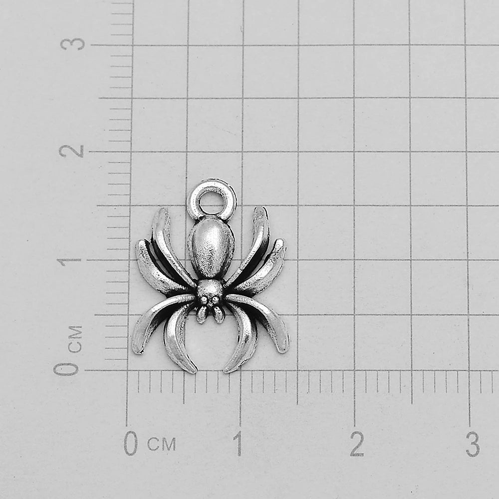 30pcs/lot Antique Witch Wizard Skull Spider Web Bat Boo Charms Halloween Pendant For Diy Jewelry Making Supplies Accessories