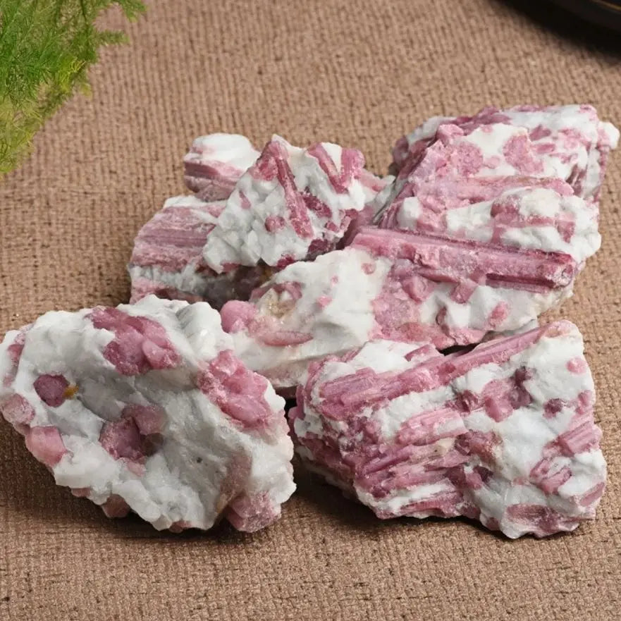 Hot Pink Plum Blossom Tourmaline Irregular Rough Raw Stones Natural Crystals Minerals Room Decoration Gemstones Witchcraft Gift