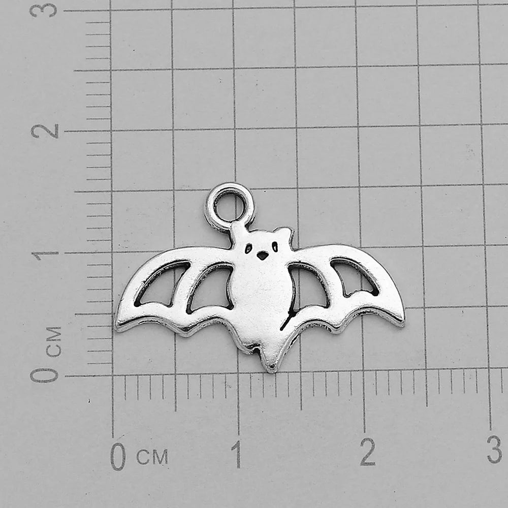 30pcs/lot Antique Witch Wizard Skull Spider Web Bat Boo Charms Halloween Pendant For Diy Jewelry Making Supplies Accessories