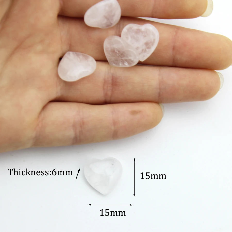 15mm Chakra Natural Stone Gems Heart Crystal Quartz Reiki Rock Energy Healing Room Home Decor Decoration Maison Jewelry Making