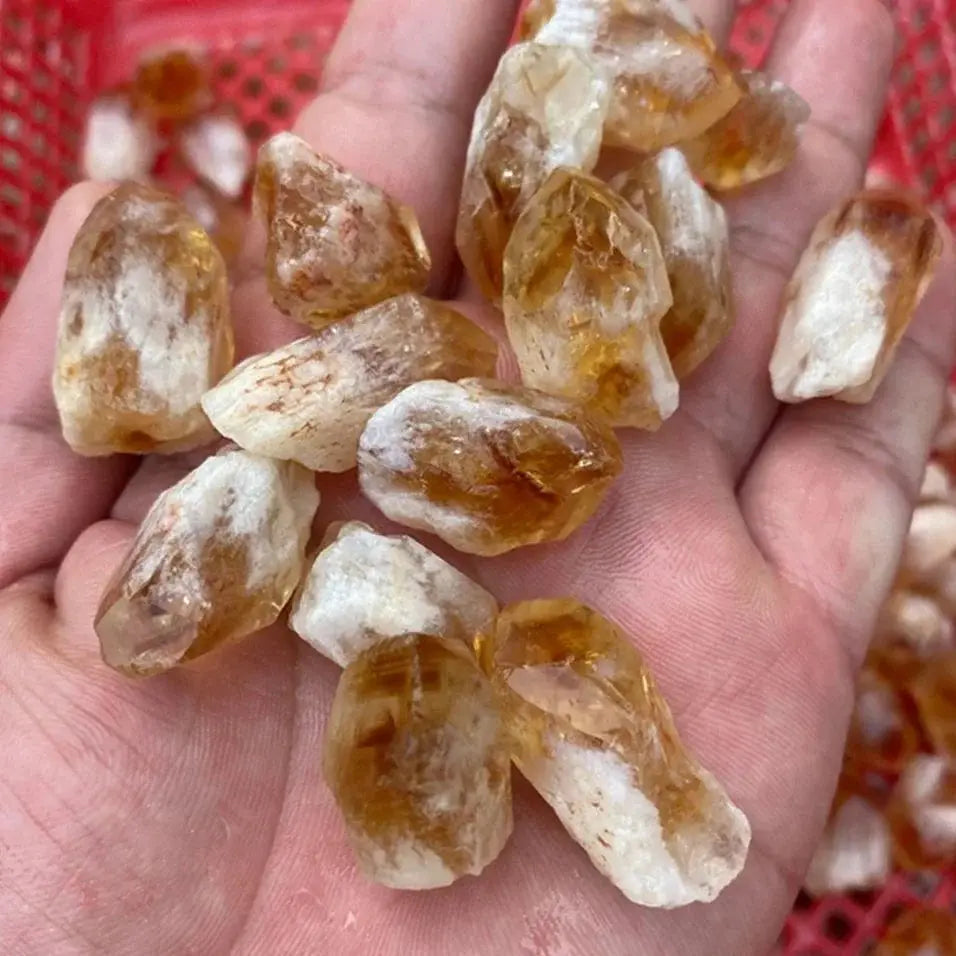 50-200g Natural Brazilian Rough Citrine Cluster Raw Specimen Healing Stone Reiki Rock Ornaments Home Decoration Gemstone