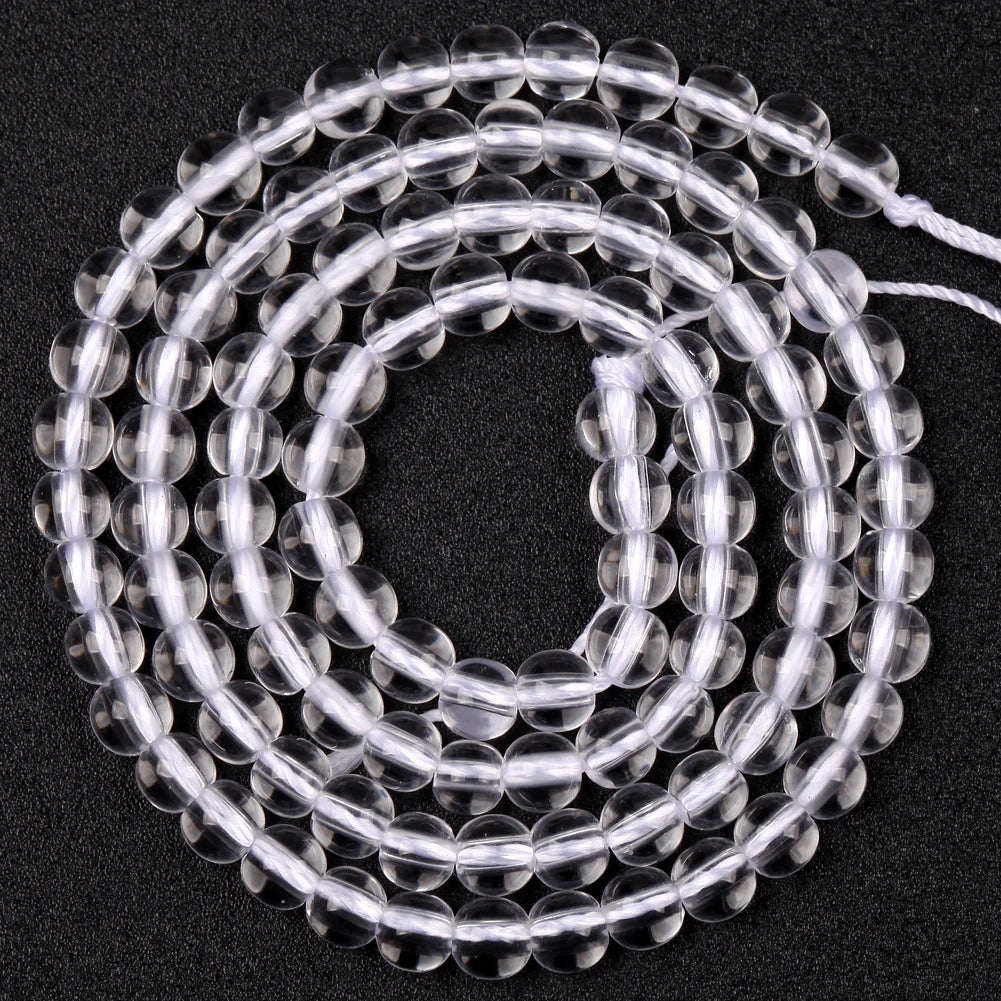 Natural Stone White Crystals Round Faceted Irregular Loose Spacer Beads For Jewelry DIY Bracelet Necklace Making Accessories