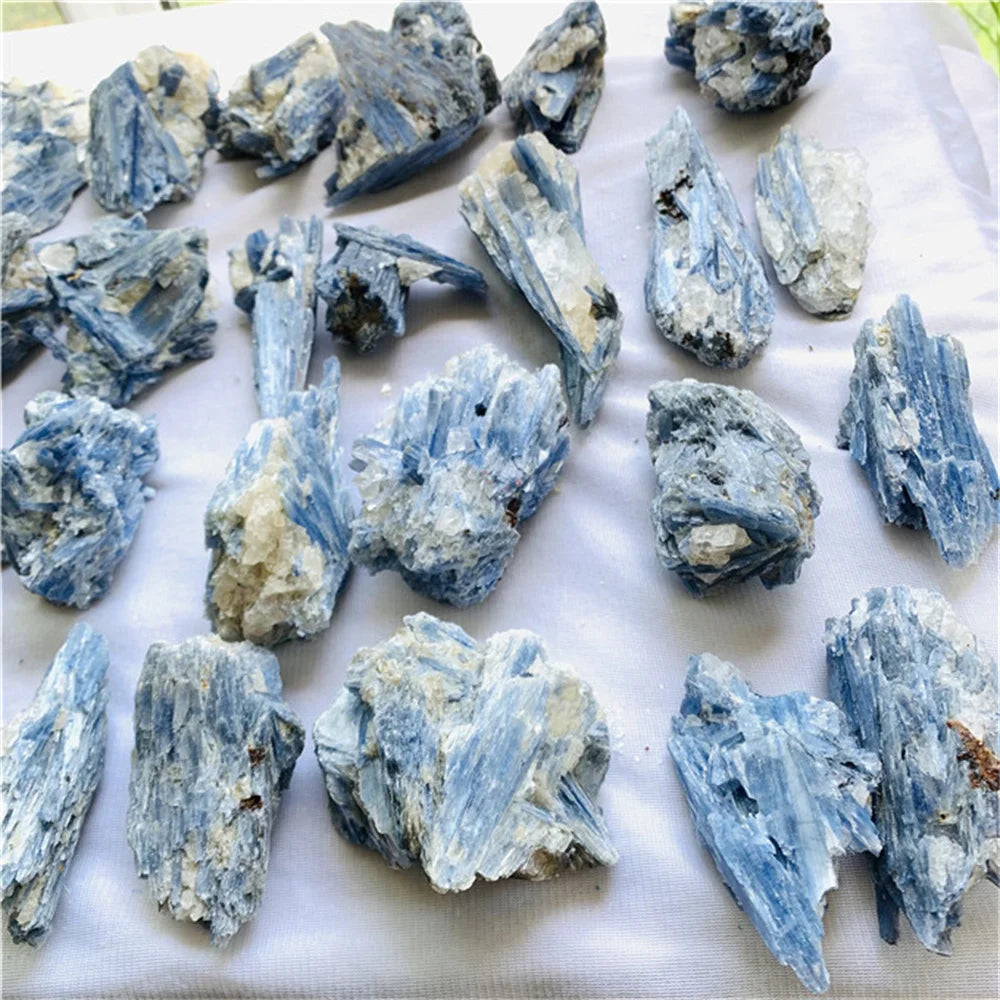 Precious Natural Mineral Kyanite Crystal Specimen Stone Raw Gemstone Chip For Reiki Healing Blue Calcite Collect Jewelry 1pc