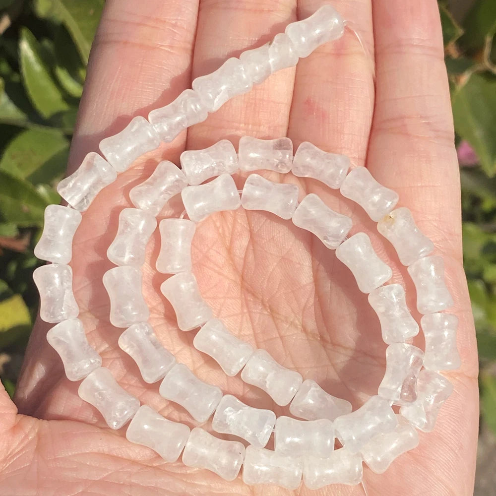 Natural Stone White Crystals Round Faceted Irregular Loose Spacer Beads For Jewelry DIY Bracelet Necklace Making Accessories